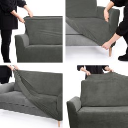 Pokrowiec na sofę LARSI kolor grafitowy styl klasyczny homede - SOFACOVER/HOM/LARSI/CHARCOAL/3S