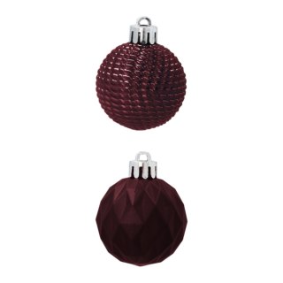 Zestaw 16 Eleganckich Bombek Kamai Christmas Decoration® o Średnicy 4 cm - Kolor Burgund