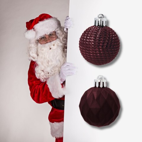 Zestaw 16 Eleganckich Bombek Kamai Christmas Decoration® o Średnicy 4 cm - Kolor Burgund