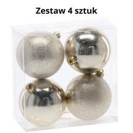 Ekskluzywna Bombka Choinkowa od Kamai Christmas Decoration - Kolor Szampański, Komplet 4 Sztuk