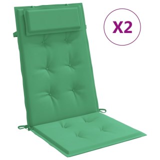 Poduszki na krzesła z wysokim oparciem, 2 szt., zielone