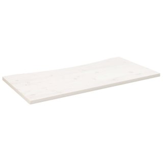 Blat biurka, biały, 100x50x2,5 cm, lite drewno sosnowe