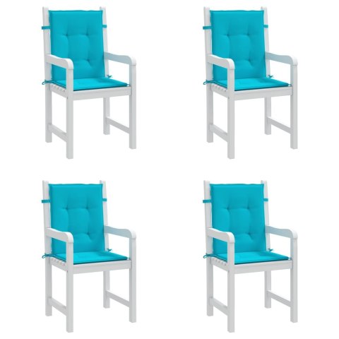 Poduszki na krzesła z niskim oparciem, 4 szt., turkusowe