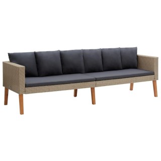 3-osobowa sofa ogrodowa z poduszkami, rattan PE, beż