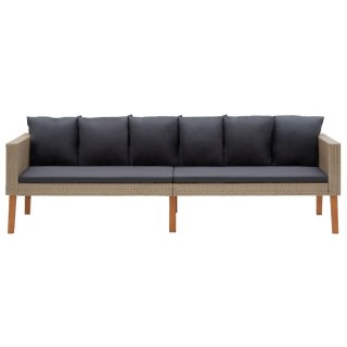 3-osobowa sofa ogrodowa z poduszkami, rattan PE, beż