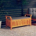 Ogrodowa ławka ze schowkiem i poduszką, 126 cm, drewno akacjowe