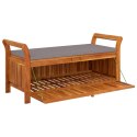 Ogrodowa ławka ze schowkiem i poduszką, 126 cm, drewno akacjowe