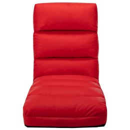 Składane krzesło podłogowe, czerwone, sztuczna skóra
