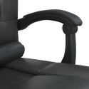 Rozkładane, masujące krzesło biurowe, czarne, sztuczna skóra