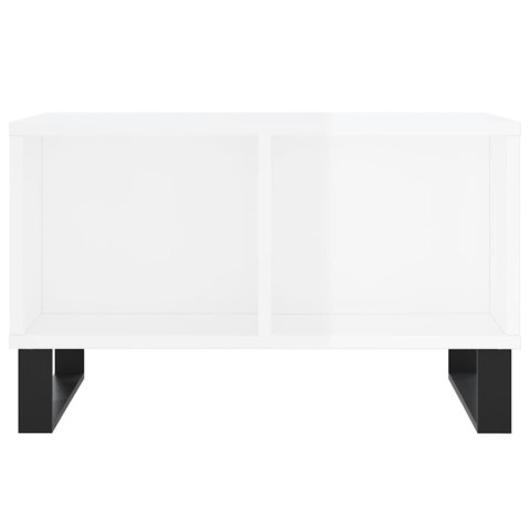 Stolik kawowy, biały o wysokim połysku, 60x50x36,5 cm