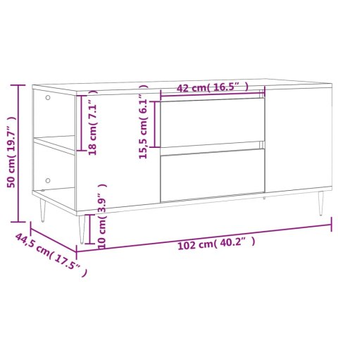 Stolik kawowy, szarość betonu, 102x44,5x50 cm