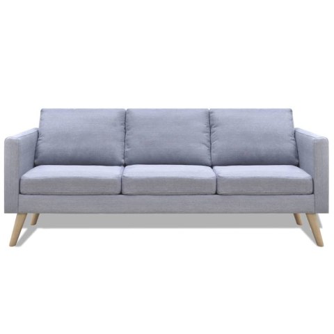 Sofa 3-osobowa, materiałowa, jasnoszara