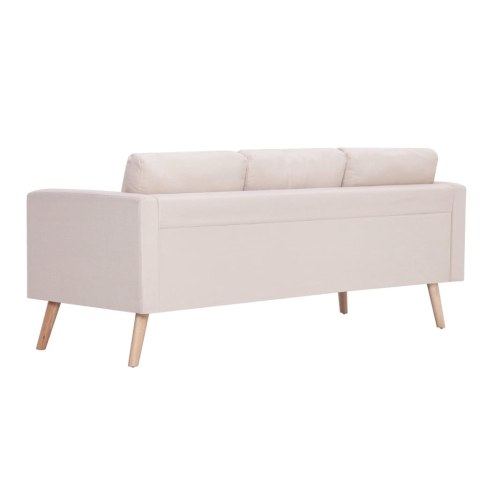 Sofa 3-osobowa, materiałowa, kremowa