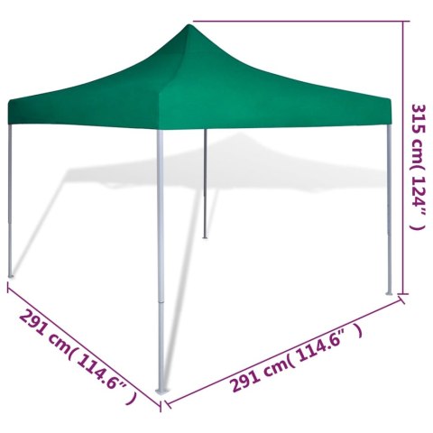 Zielony, składany namiot, 3 x 3 m