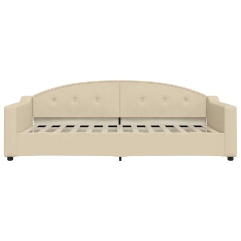 Sofa z funkcją spania, kremowa, 100x200 cm, obita tkaniną