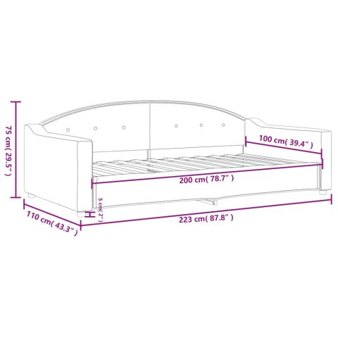 Sofa z funkcją spania, kremowa, 100x200 cm, obita tkaniną