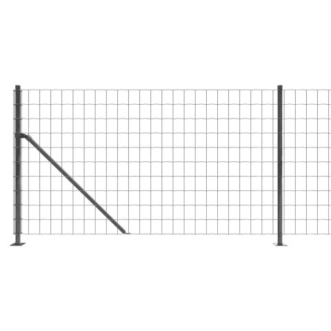 Ogrodzenie z siatki, ze stopami słupków, antracytowe, 1,1x25 m