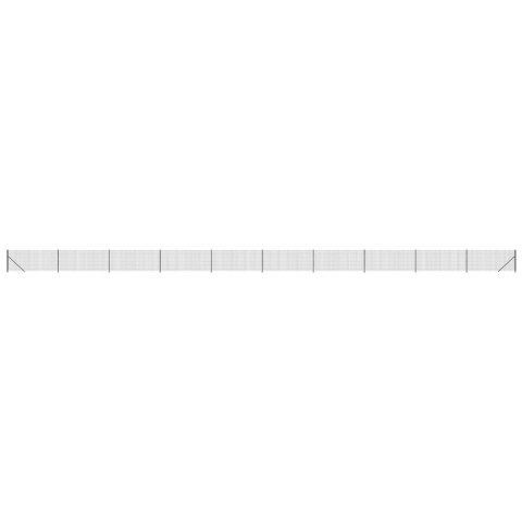 Ogrodzenie z siatki, ze stopami słupków, antracytowe, 1,1x25 m