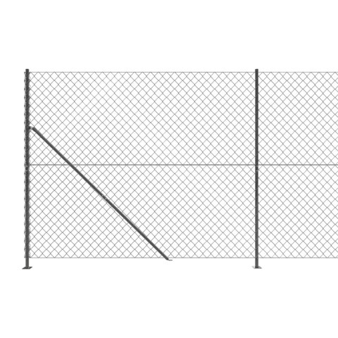 Ogrodzenie z siatki, ze stopami słupków, antracytowe, 2,2x10 m