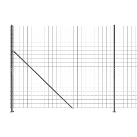 Ogrodzenie z siatki, ze stopami słupków, antracytowe, 2,2x25 m