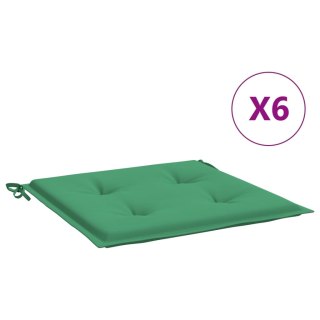 Poduszki na krzesła ogrodowe, 6 szt., zielone, 50x50x3 cm