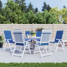 Poduszki na krzesła ogrodowe, 6 szt., niebieskie, 120x50x3 cm