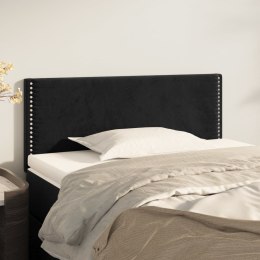 Zagłówek do łóżka, czarny, 100x5x78/88 cm, aksamit