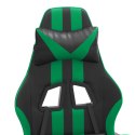 Obrotowy fotel gamingowy, czarno-zielony, sztuczna skóra