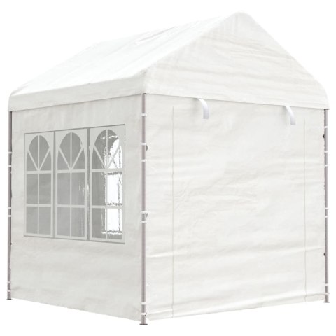 Namiot ogrodowy z dachem, biały, 2,28x2,23x2,69 m, polietylen