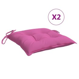 Poduszki na krzesła, 4 szt., różowe, 50x50x7 cm, tkanina
