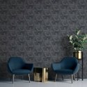 DUTCH WALLCOVERINGS Tapeta Onyx, antracytowo-złota