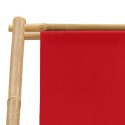 Leżak z bambusa i czerwonego płótna