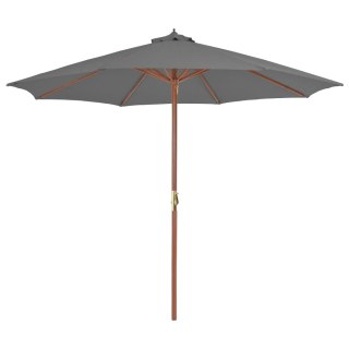 Parasol ogrodowy na drewnianym słupku, 300 cm, antracytowy