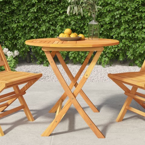 Składany stół ogrodowy, 85x76 cm, lite drewno tekowe
