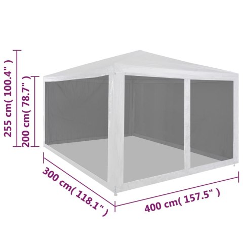 Namiot imprezowy z 4 siatkowymi ściankami, 4x3 m