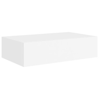Półka ścienna z szufladą, biała, 40 x 23,5 x 10 cm, MDF