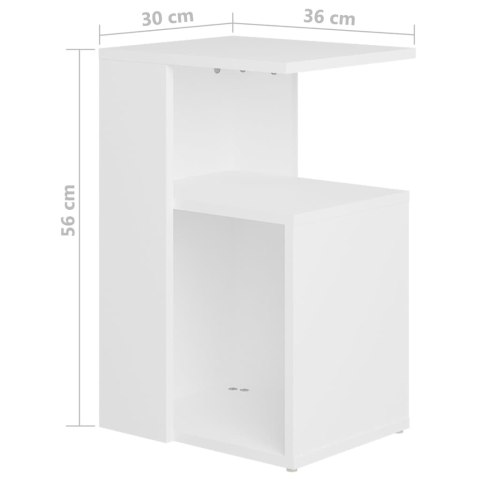 Stolik boczny, biały, 36x30x56 cm, materiał drewnopochodny