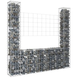 Ogrodzenie gabionowe z 2 słupkami, żelazo, 140x20x150 cm