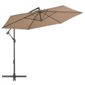 Parasol wiszący z aluminiowym słupkiem, 300 cm, kolor taupe