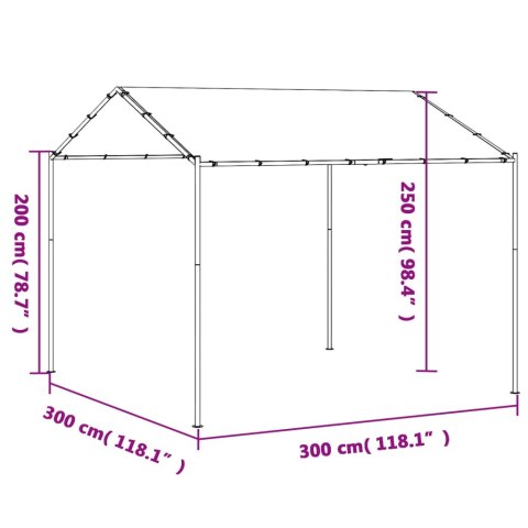 Baldachim ogrodowy, beżowy, 3x3 m, stal i tkanina