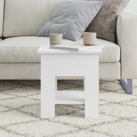Stolik kawowy, biały, 40x40x42 cm, materiał drewnopochodny