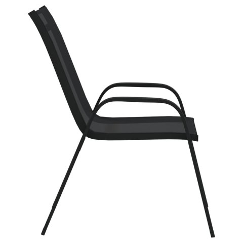 Sztaplowane krzesła ogrodowe, 6 szt., czarne tworzywo textilene