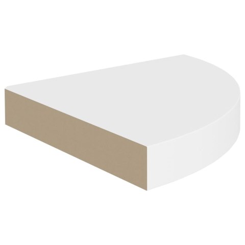 Narożne półki ścienne, 4 szt., białe, 25x25x3,8 cm, MDF