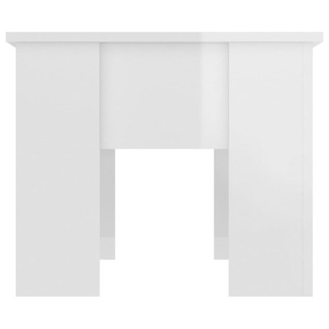 Stolik kawowy, biały o wysokim połysku, 79x49x41 cm