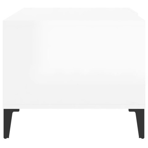 Stolik kawowy, biały o wysokim połysku, 90x50x40 cm