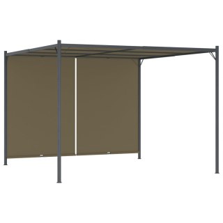 Pergola ogrodowa ze zwijanym dachem, 3x3 m, taupe, 180 g/m²