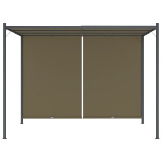 Pergola ogrodowa ze zwijanym dachem, 3x3 m, taupe, 180 g/m²