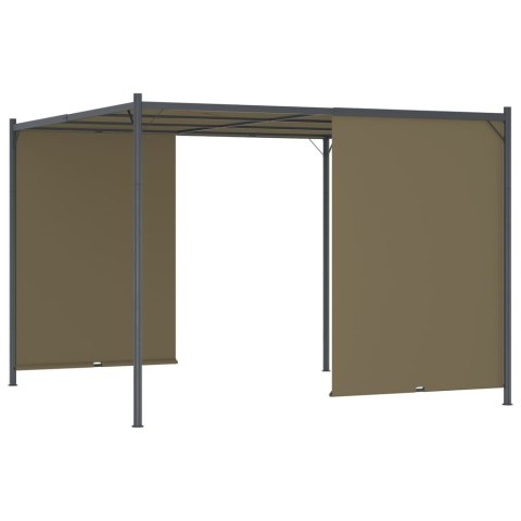 Pergola ogrodowa ze zwijanym dachem, 3x3 m, taupe, 180 g/m²