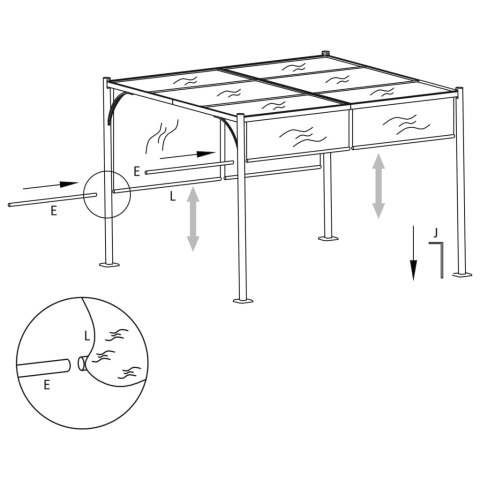 Pergola ogrodowa ze zwijanym dachem, 3x3 m, taupe, 180 g/m²