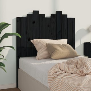 Wezgłowie łóżka, czarne, 96x4x110 cm, lite drewno sosnowe